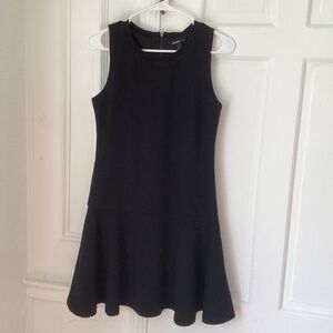 Mango women Black Sleeveless Crewneck Drop Waist Dress Size XS